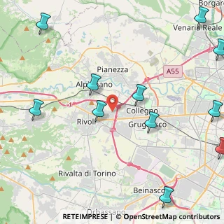 Mappa Via Fiano, 10098 Rivoli TO, Italia (6.3475)