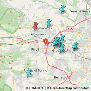 Mappa Via Fiano, 10098 Rivoli TO, Italia (3.56643)