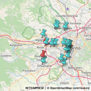 Mappa Via Fiano, 10098 Rivoli TO, Italia (6.9)