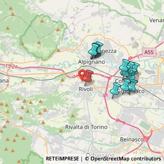 Mappa Via Valfrè, 10098 Rivoli TO, Italia (3.69077)