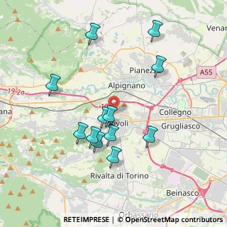 Mappa Via Valfrè, 10098 Rivoli TO, Italia (3.695)