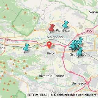 Mappa Via Valfrè, 10098 Rivoli TO, Italia (4.38818)