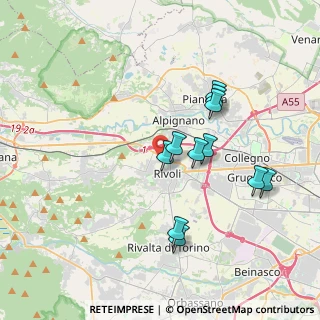 Mappa Via Valfrè, 10098 Rivoli TO, Italia (3.39273)