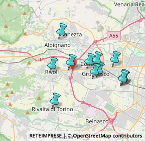 Mappa A55, 10098 Rivoli TO, Italia (3.40417)