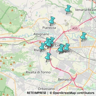 Mappa Via Sangone, 10098 Rivoli TO, Italia (2.72182)