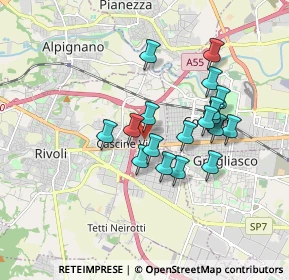 Mappa Via Adige, 10098 Rivoli TO, Italia (1.49056)