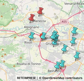 Mappa Via Adige, 10098 Rivoli TO, Italia (3.95571)