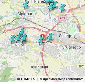 Mappa Via Carso, 10098 Rivoli TO, Italia (2.54933)