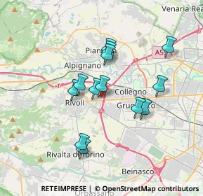 Mappa Via Carso, 10098 Rivoli TO, Italia (3.04615)