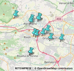 Mappa Via Carso, 10098 Rivoli TO, Italia (3.04231)