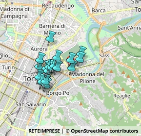 Mappa Via Mongrando, 10153 Torino TO, Italia (1.3795)