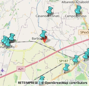 Mappa Via Roma, 27041 Barbianello PV, Italia (3.124)