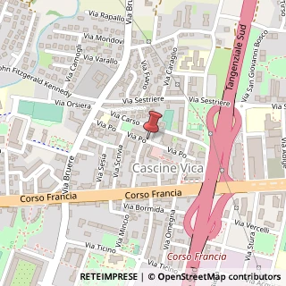 Mappa Via po 16/b, 10098 Rivoli, Torino (Piemonte)