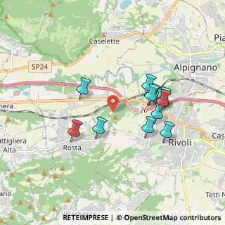 Mappa Via Bagiò di Sopra, 10098 Rivoli TO, Italia (1.63917)