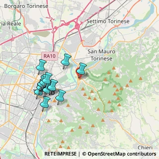 Mappa Strada al Traforo di Pino, 10132 Torino TO, Italia (3.87429)