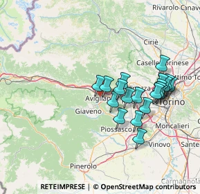 Mappa 10051 Avigliana TO, Italia (13.3825)