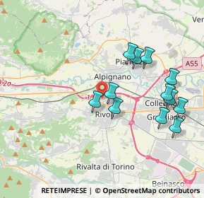 Mappa Via A. Lincoln, 10098 Rivoli TO, Italia (3.83667)