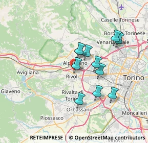 Mappa Viale Nuvoli, 10098 Rivoli TO, Italia (5.83818)