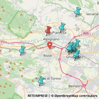 Mappa Viale Nuvoli, 10098 Rivoli TO, Italia (4.37769)