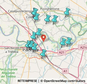 Mappa Via Lodovico Mosconi, 29122 Mortizza PC, Italia (6.92933)