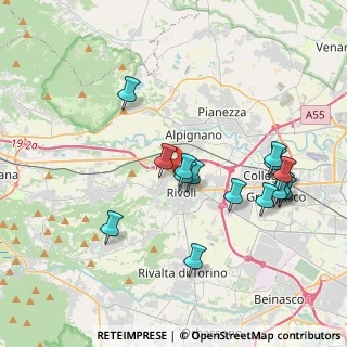 Mappa Via Fratelli Rosselli, 10098 Rivoli TO, Italia (3.81067)