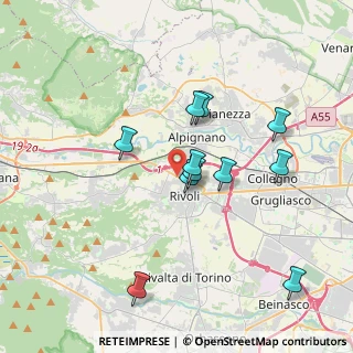 Mappa Via Fratelli Rosselli, 10098 Rivoli TO, Italia (3.41636)