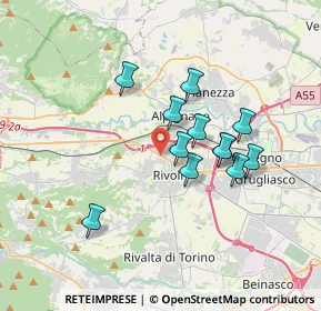 Mappa Via Fratelli Rosselli, 10098 Rivoli TO, Italia (2.92083)