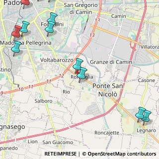 Mappa Via A. Canova, 35020 Ponte San Nicolò PD, Italia (3.38167)