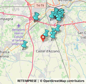 Mappa Via Piave, 37060 Castel D'Azzano VR, Italia (3.87778)