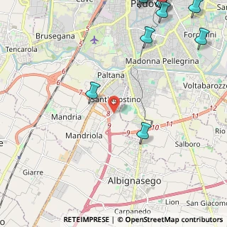 Mappa Via Alessandro Volta, 35020 Sant'Agostino PD, Italia (3.70071)