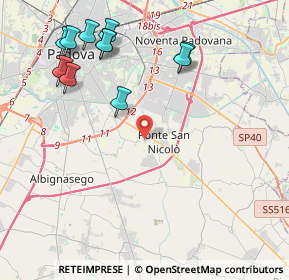 Mappa 35020 Ponte San Nicolò PD, Italia (4.86545)