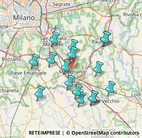 Mappa Piazza Piemonte, 20077 Melegnano MI, Italia (6.73438)