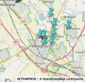 Mappa Via Battaglia dei Giganti, 20077 Melegnano MI, Italia (2.15083)