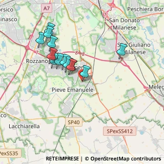 Mappa Via Pelizza da Volpedo, 20085 Locate di Triulzi MI, Italia (3.39615)
