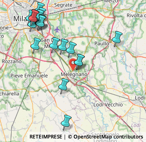 Mappa MELEGNANO Via V. Veneto, 20077 Melegnano MI, Italia (9.4505)