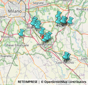 Mappa MELEGNANO Via V. Veneto, 20077 Melegnano MI, Italia (6.67333)