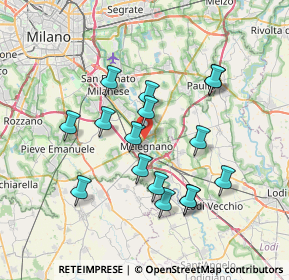 Mappa MELEGNANO Via V. Veneto, 20077 Melegnano MI, Italia (6.75625)