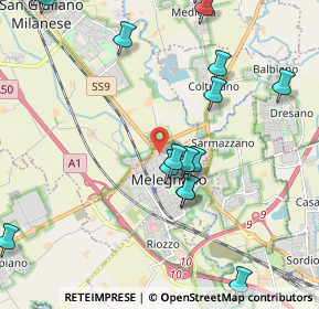 Mappa MELEGNANO Via V. Veneto, 20077 Melegnano MI, Italia (2.52188)