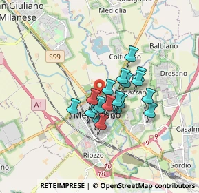 Mappa Via Montorfano, 20077 Melegnano MI, Italia (1.15895)