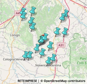 Mappa Via Monticelli, 36040 Sossano VI, Italia (6.6755)