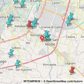 Mappa Via V. Bachelet, 35020 Ponte San Nicolò PD, Italia (2.95357)