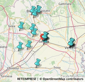 Mappa Via Vittone, 13048 Santhià VC, Italia (13.7365)