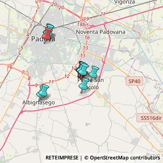 Mappa Piazza Falcone e Borsellino, 35020 Ponte San Nicolò PD, Italia (2.60167)