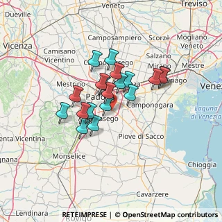 Mappa Via G. Garibaldi, 35020 Ponte San Nicolò PD, Italia (9.83421)