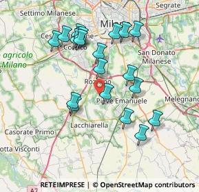 Mappa Piazza Leonardo da Vinci, 20080 Basiglio MI, Italia (7.1935)