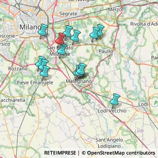 Mappa Via Dante Alighieri, 20077 Melegnano MI, Italia (6.90143)