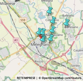 Mappa Via Giovanni Pascoli, 20077 Melegnano MI, Italia (2.20833)