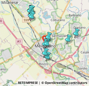 Mappa Via dei Mille, 20077 Melegnano MI, Italia (1.88692)