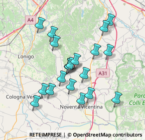 Mappa Via Circonvallazione, 36040 Sossano VI, Italia (6.6835)