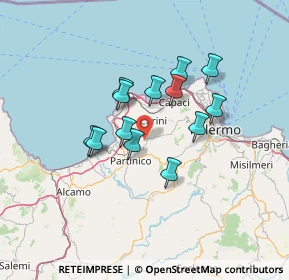 Mappa Via Principe Umberto, 90040 Giardinello PA, Italia (11.78154)